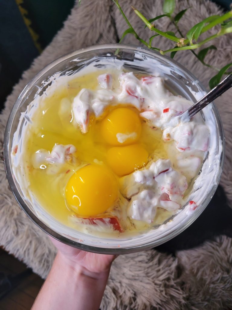 Potato Bake w/ Greek Yogurt, Peppers, & Parmesan