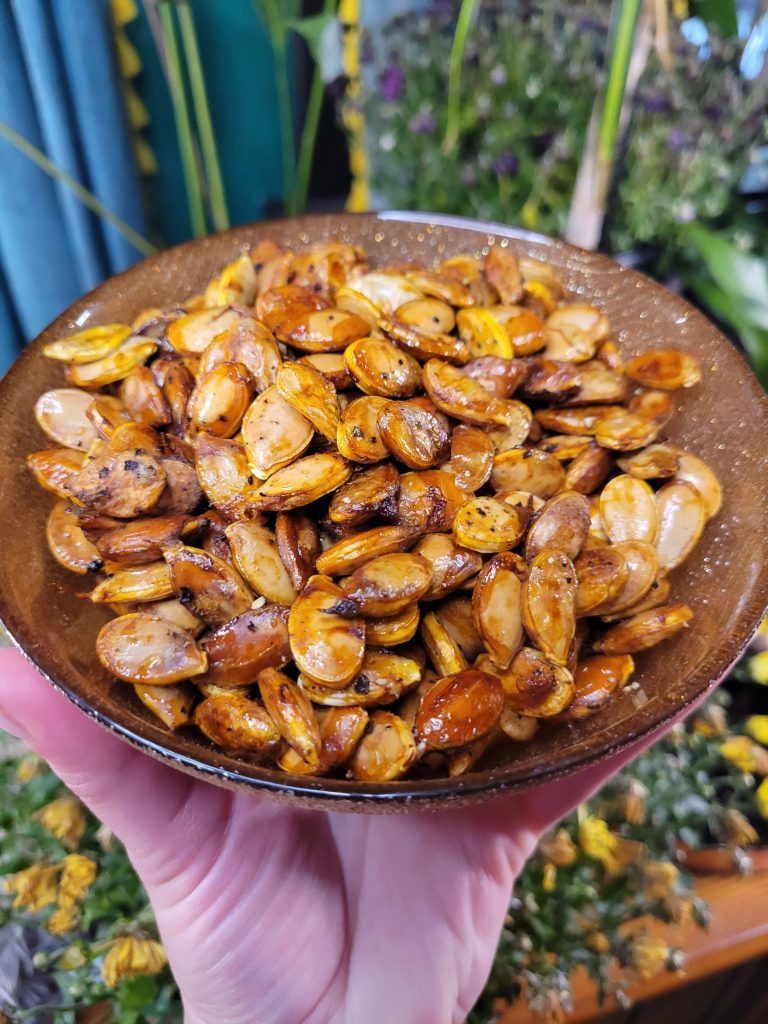 Roasted Red Hubbard Squash Seeds