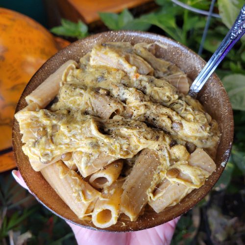 Rigatoni w/ Kabocha Squash Lentils & Fresh Mozzarella