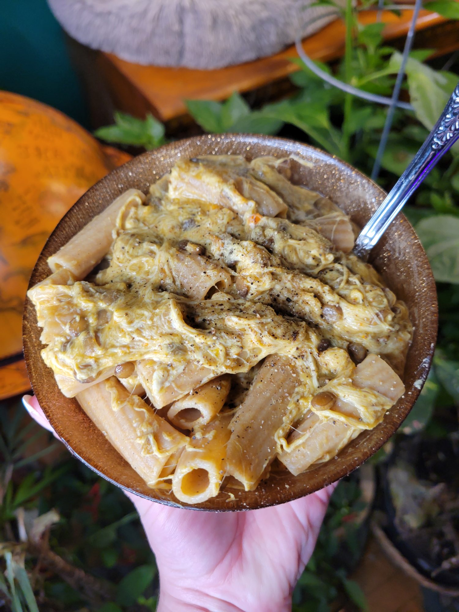 Rigatoni w/ Kabocha Squash Lentils & Fresh Mozzarella