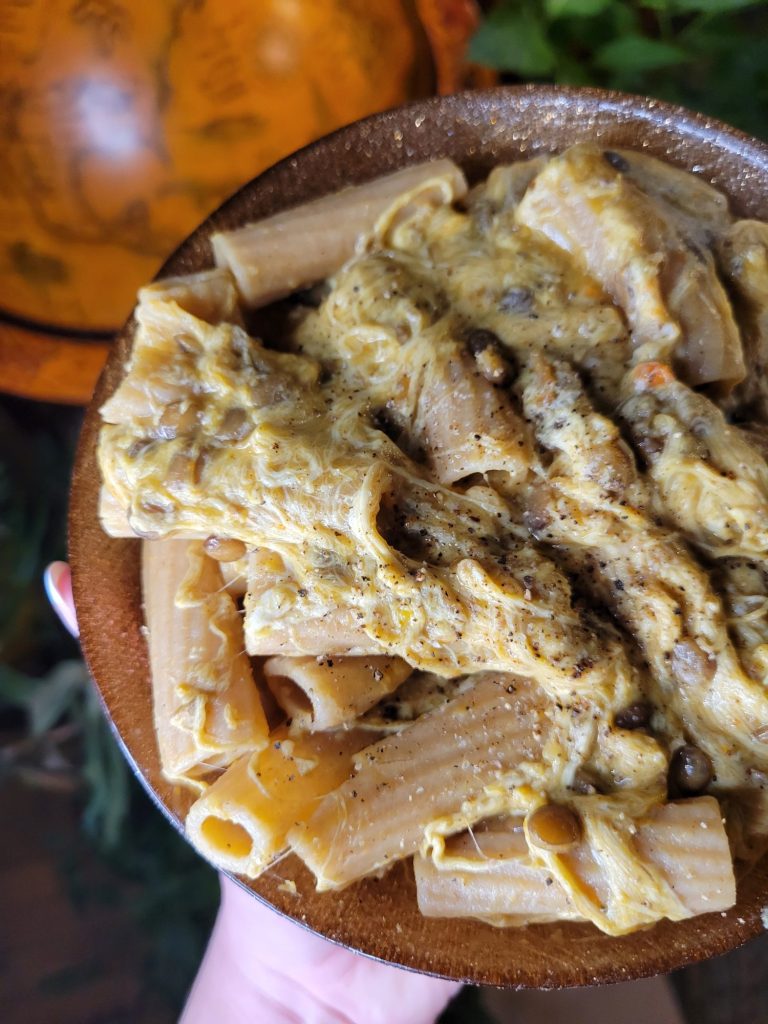 Rigatoni w/ Kabocha Squash Lentils & Fresh Mozzarella