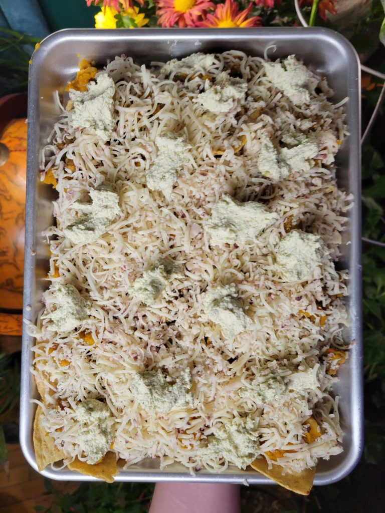 Nachos w/ Ginger Lentils, Kabocha Squash, & Cashews