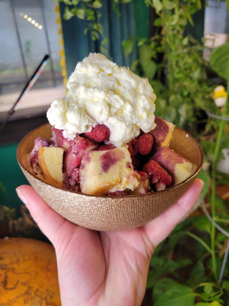 Trifle w/ Raspberries, Red Zinfandel, & Whipped Cream