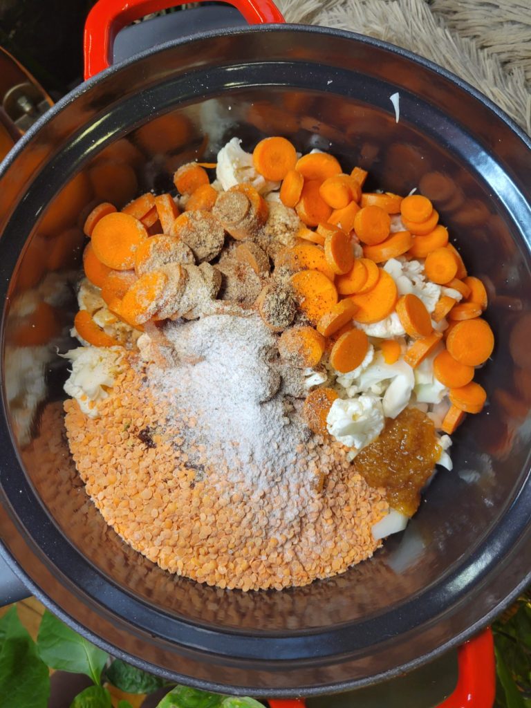 Instant Pot Dutch Oven Lentils w/ Cauliflower & Tahini