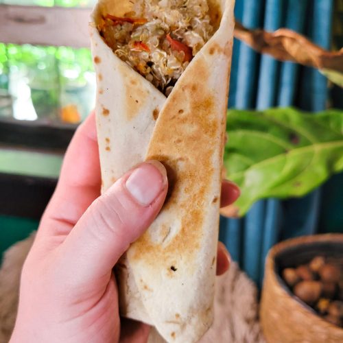 Burrito w/ Spinach, Tomato, & Fennel Quinoa