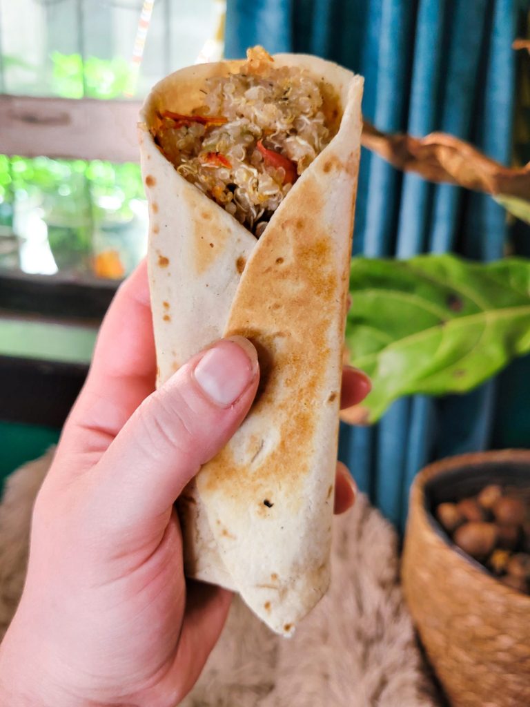 Burrito w/ Spinach, Tomato, & Fennel Quinoa