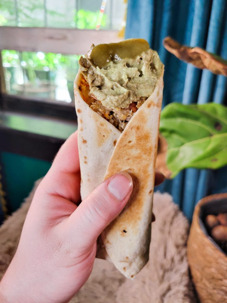 Burrito w/ Spinach, Tomato, & Fennel Quinoa