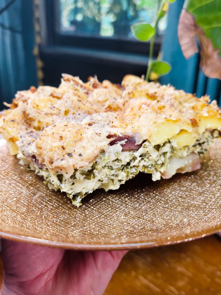 Potato Bake w/ Spinach, Greek Yogurt, & Gruyère