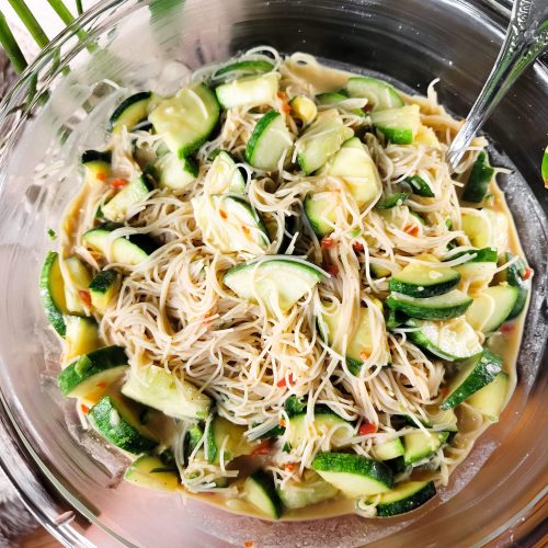 Vermicelli Salad w/ Cucumber, Zucchini, & Garden Peppers