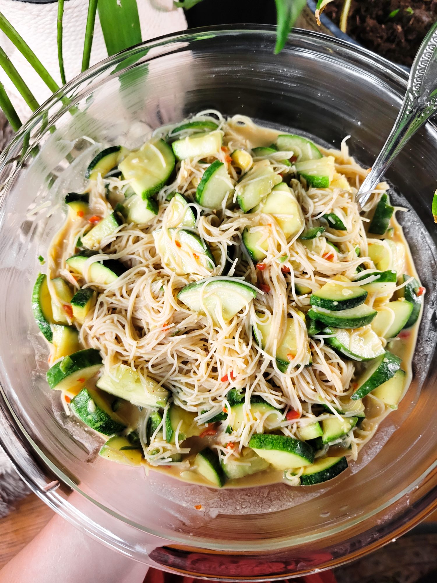 Vermicelli Salad w/ Cucumber, Zucchini, & Garden Peppers