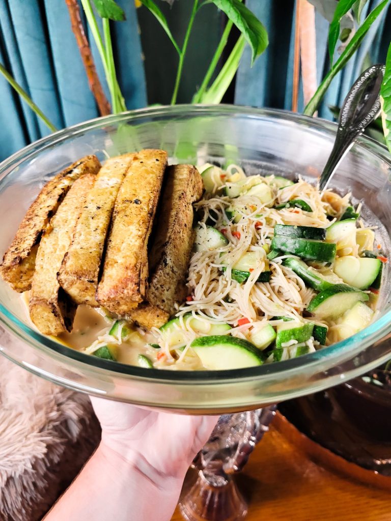 Vermicelli Salad w/ Cucumber, Zucchini, & Garden Peppers