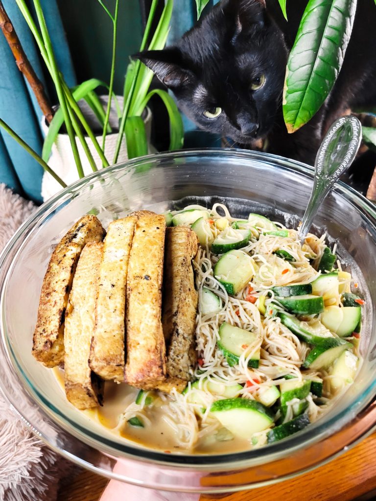 Vermicelli Salad w/ Cucumber, Zucchini, & Garden Peppers, Esméralda