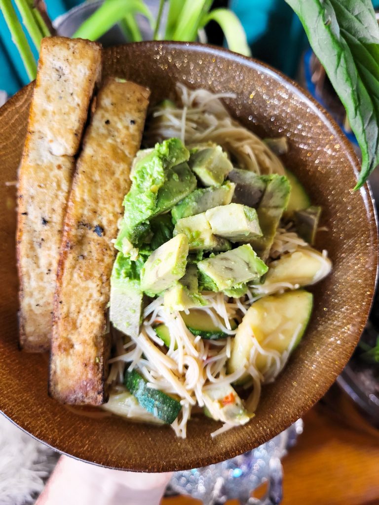 Vermicelli Salad w/ Cucumber, Zucchini, & Garden Peppers