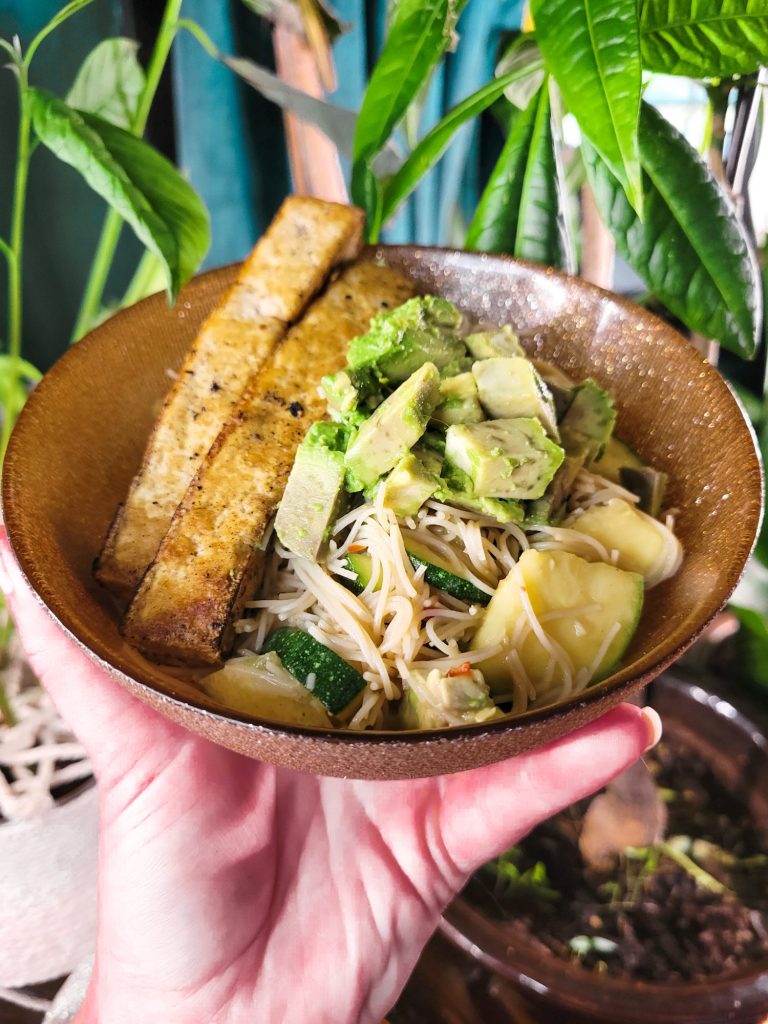 Vermicelli Salad w/ Cucumber, Zucchini, & Garden Peppers