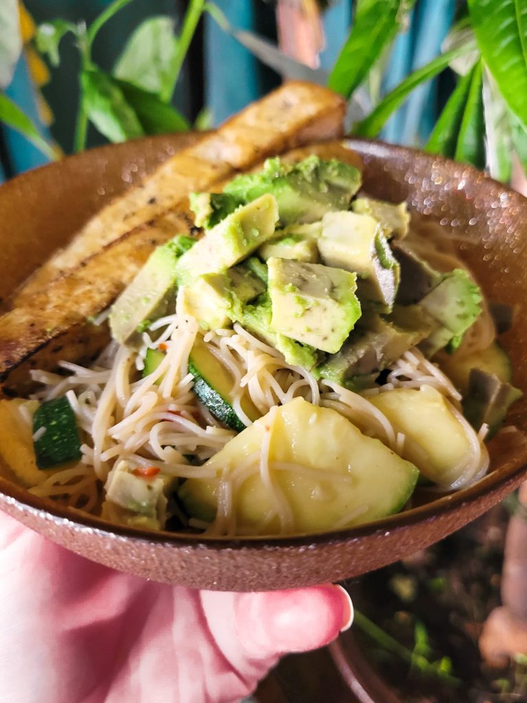 Vermicelli Salad w/ Cucumber, Zucchini, & Garden Peppers