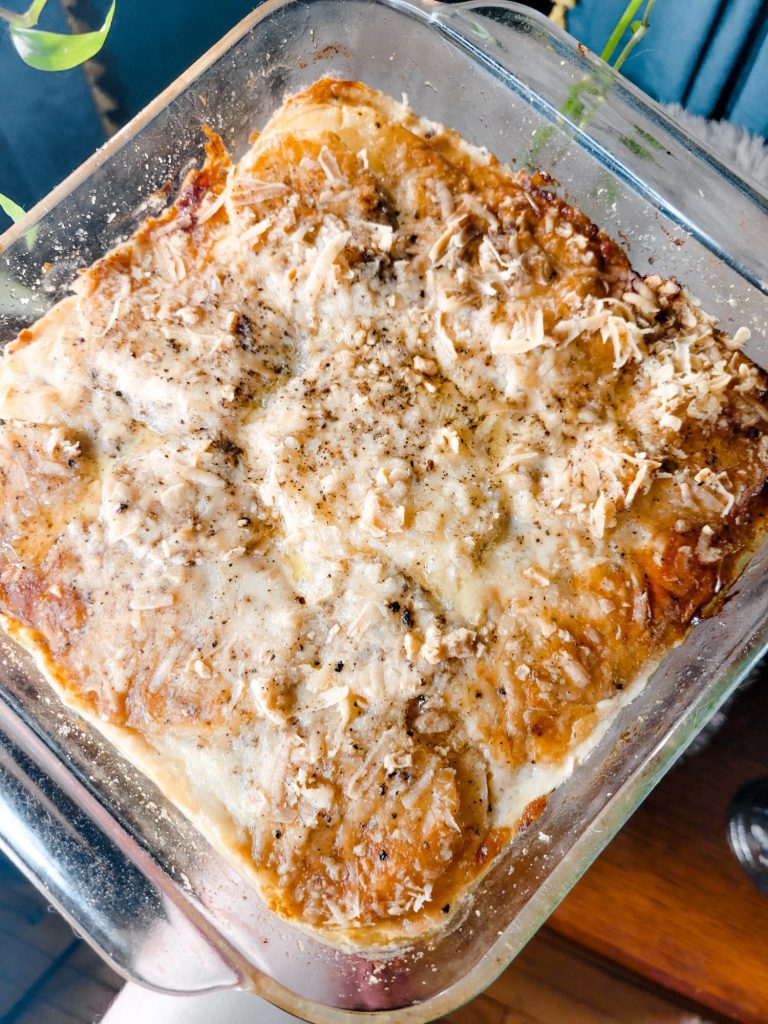 Potato Bake w/ Greek Yogurt, Peppers, & Parmesan