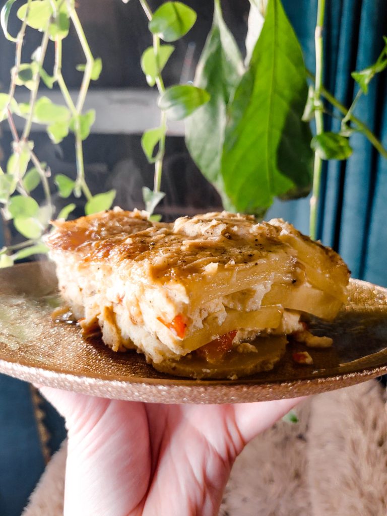 Potato Bake w/ Greek Yogurt, Peppers, & Parmesan