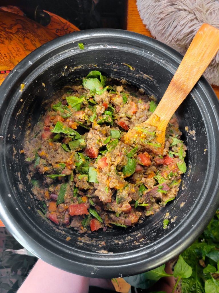 Lentils w/ Sweet Potato, Spinach, Ginger, & Garlic