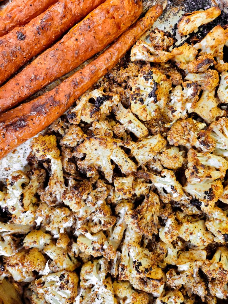 Roasted Carrots & Cauliflower w/ Tahini, Honey, & Wine