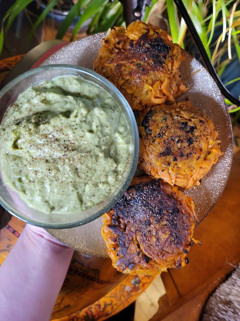 Fritters w/ Sweet Potatoes, Garlic, & Green Onions