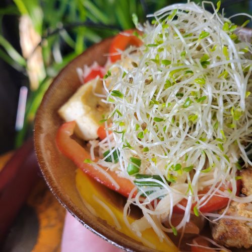 Vermicelli Salad w/ Daikon, Tofu, & Yellow Summer Squash