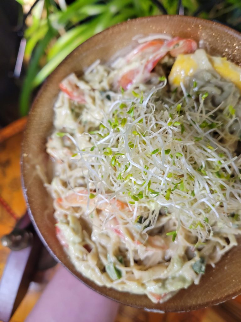 Vermicelli Salad w/ Daikon, Tofu, & Avocado Dip