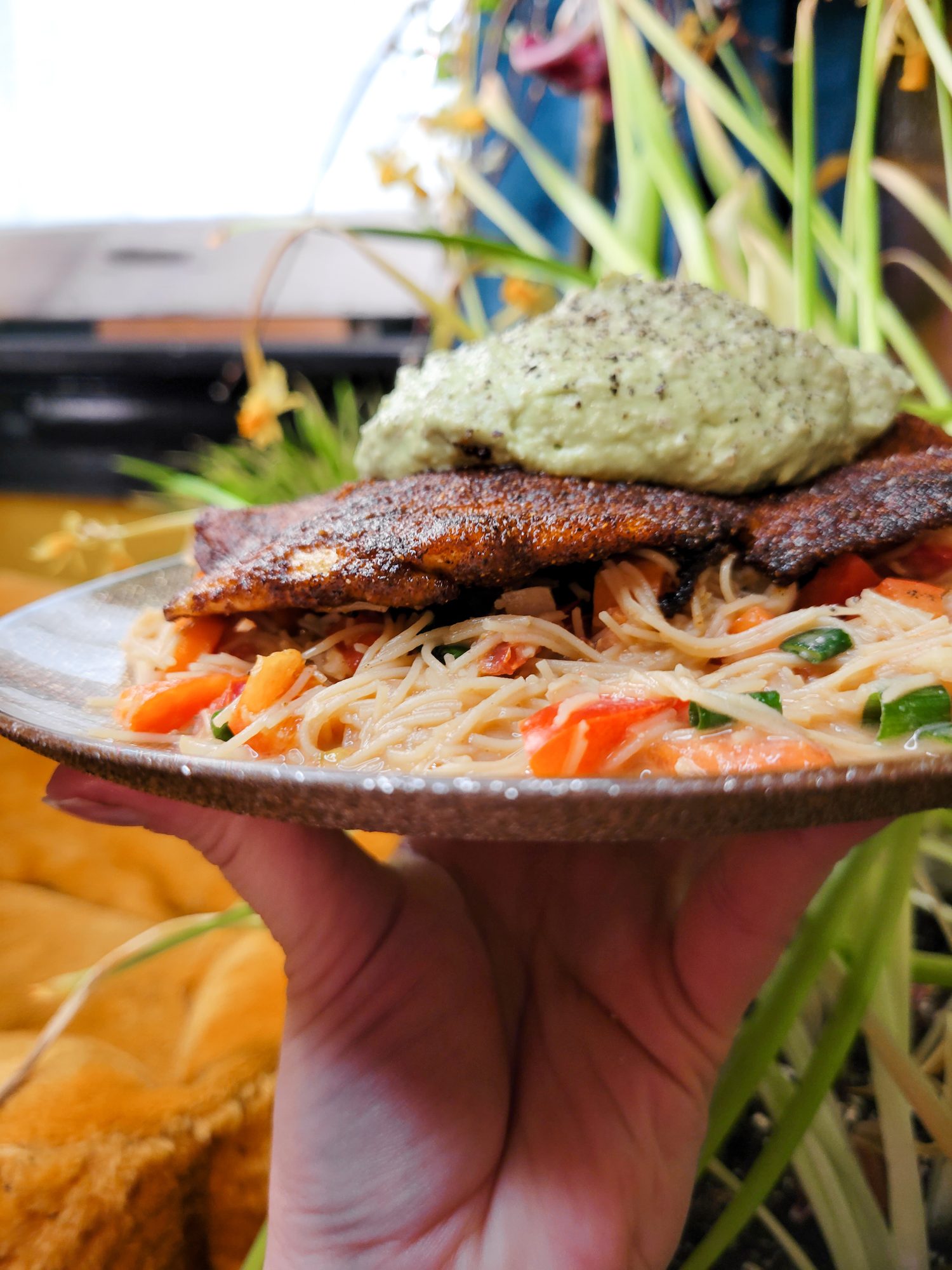 Salad w/ Blackened Tilapia, Avocado, & Vermicelli