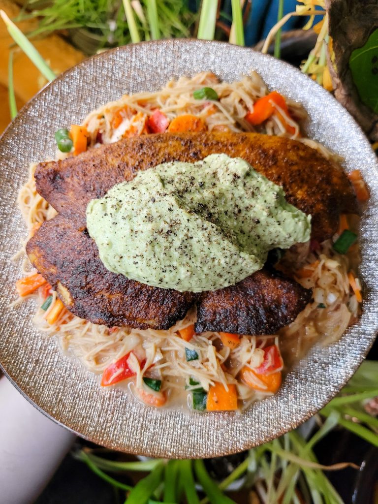 Salad w/ Blackened Tilapia, Avocado, & Vermicelli