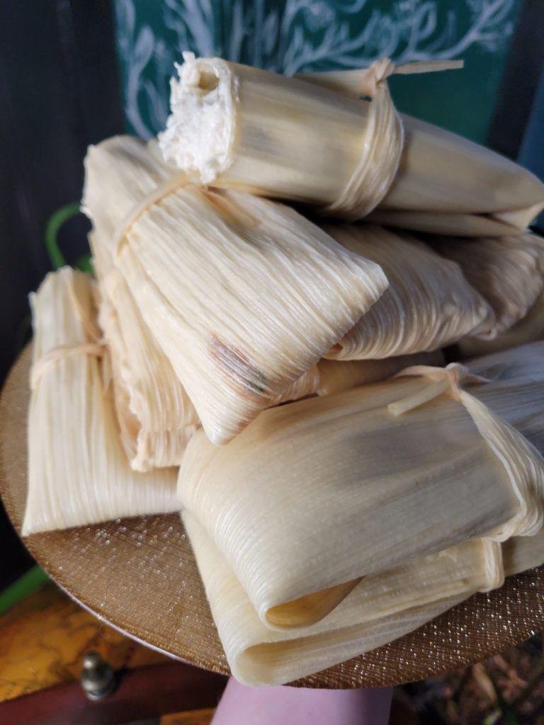 Tamales w/ Tomatoes & Poblano Peppers