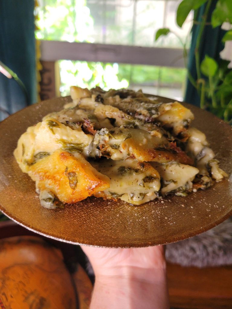 Macaroni & Cheese w/ Spinach & Jade Peppers