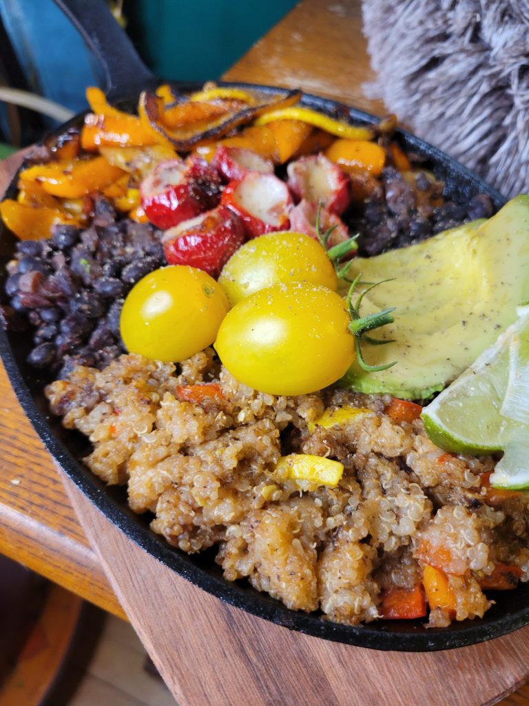 Fajitas w/ Black Beans, Quinoa, & Yellow Tomatoes