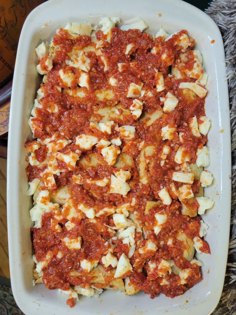 Enchiladas w/ Pinto Beans, Spanish Rice, & Roasted Potatoes