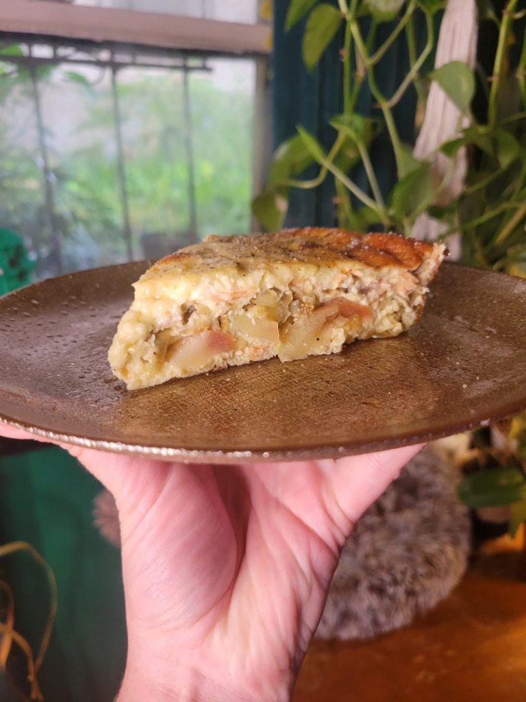 Quiche w/ Salmon, Leeks, & Snap Dragon Apples