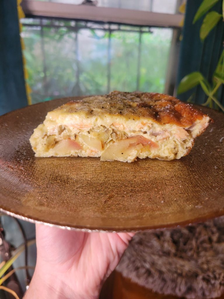 Quiche w/ Salmon, Leeks, & Snap Dragon Apples