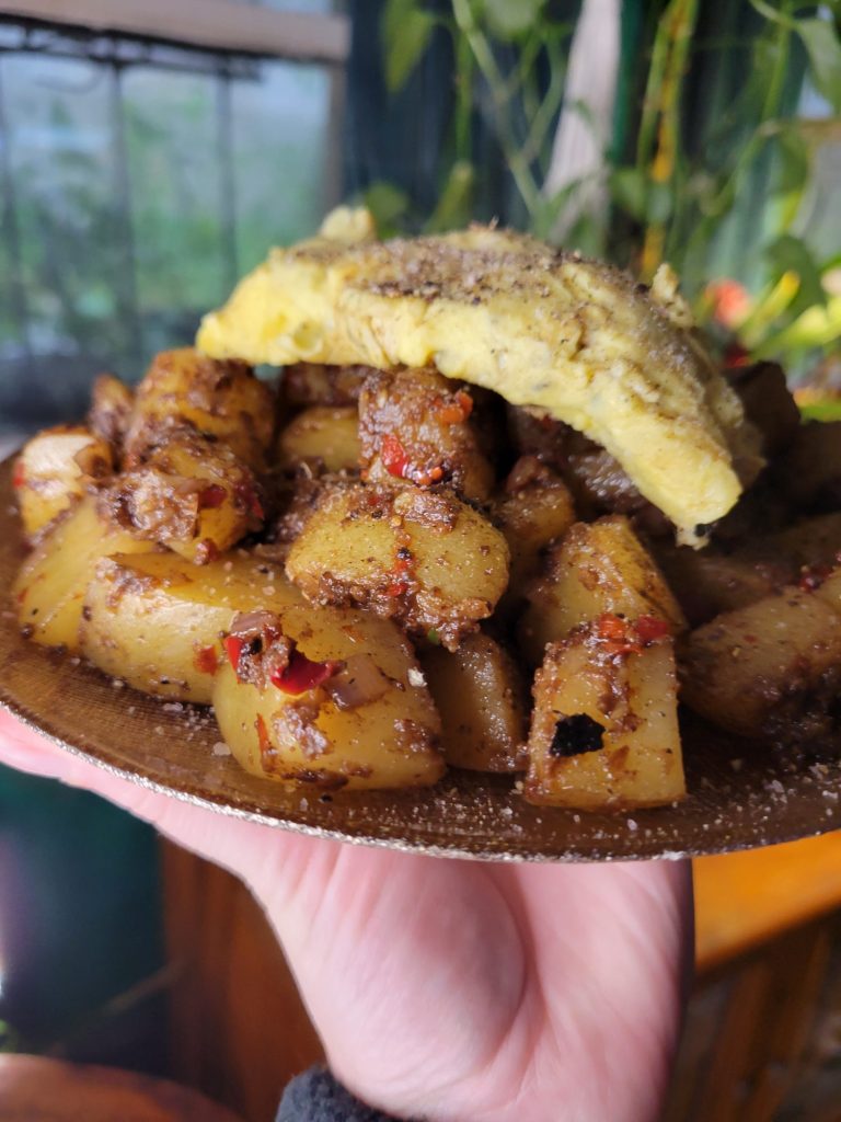 Scrambled Eggs w/ Potatoes & Garden Peppers