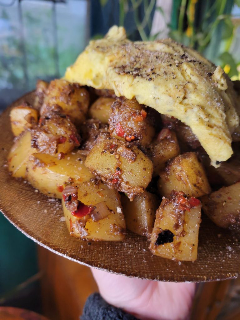 Scrambled Eggs w/ Potatoes & Garden Peppers