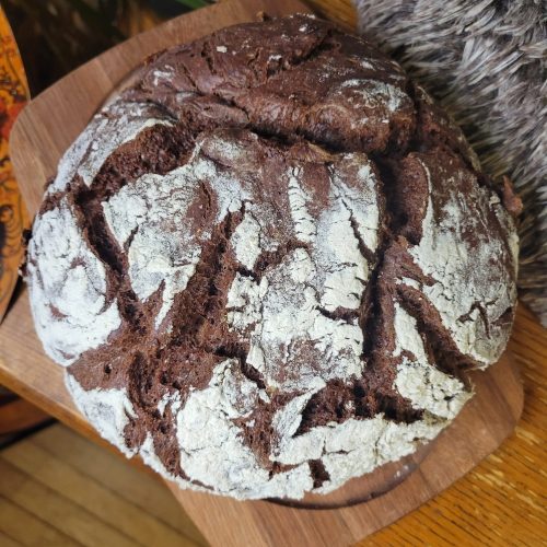 No-knead Dutch Oven Chocolate Bread w/ Cocoa Powder