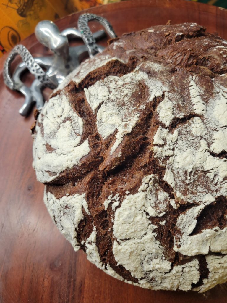 No-knead Dutch Oven Chocolate Bread w/ Cocoa Powder