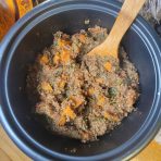 Quinoa w/ Sweet Potatoes, Spinach, & Garlic