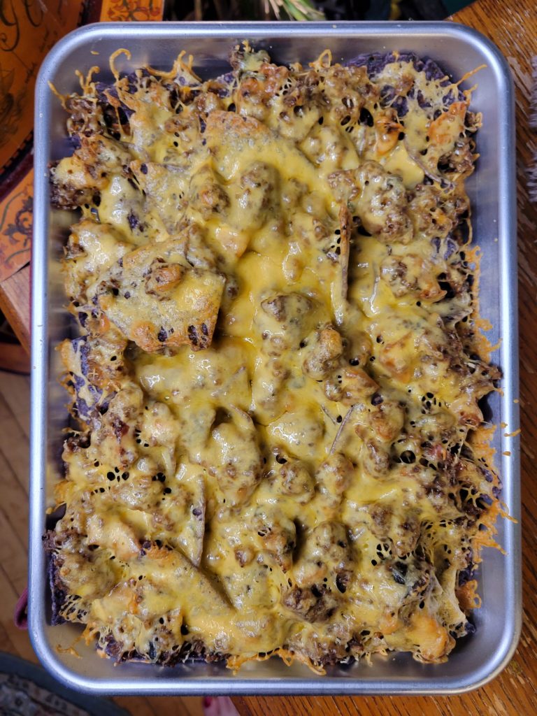 Nachos w/ Sweet Potato, Spinach, Quinoa, & Avocado Dip