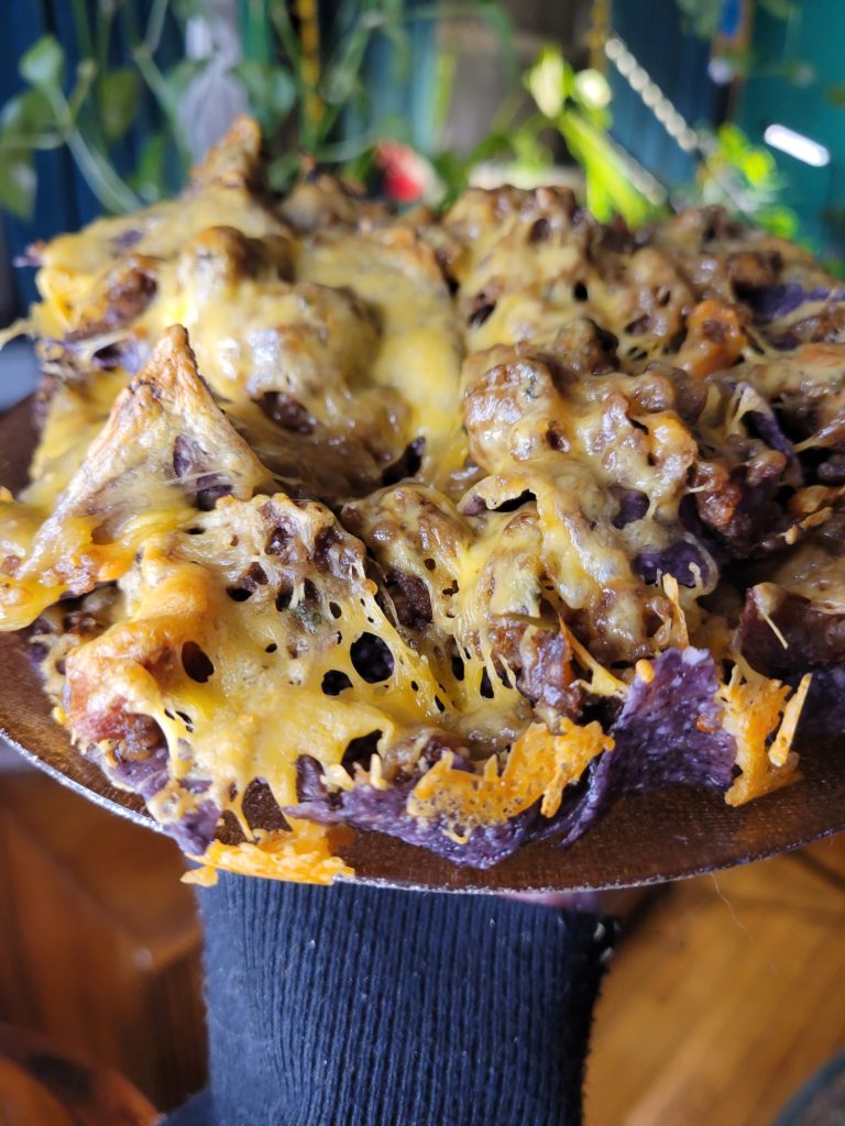 Nachos w/ Sweet Potato, Spinach, Quinoa, & Avocado Dip