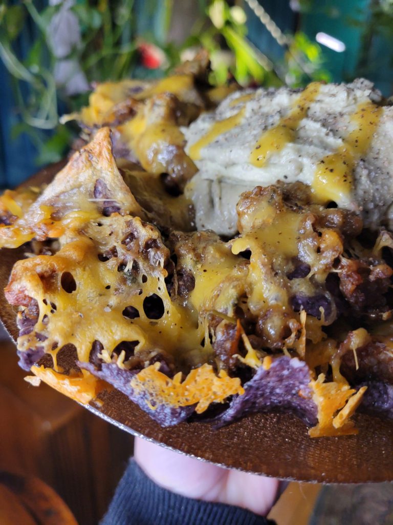 Nachos w/ Sweet Potato, Spinach, Quinoa, & Avocado Dip